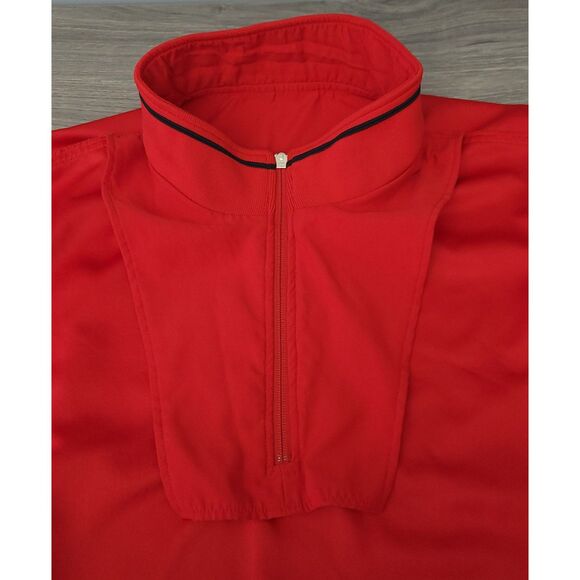 Dunbrooke Mens XL‎ Red 1/4 Zip 100% Polyester Style No 8069 Firestone Logo Back - Picture 5 of 15